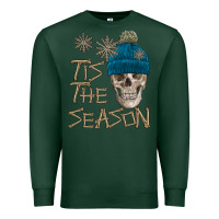 Sports Green skull tis the season winter Premium Sweatshirt - FaDigitalArtStudio