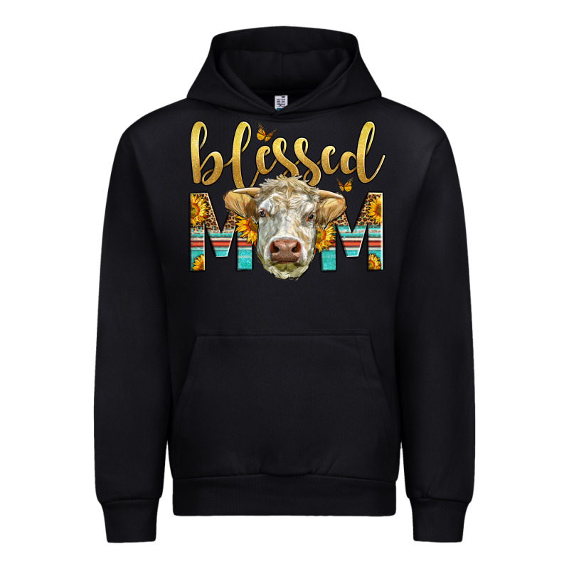 Western Blessed Mom Charolais Bull Urban Hoodie by LillyAllenDesigns | Teevron
