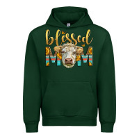 Forest Green Western Blessed Mom Charolais Bull Urban Hoodie - LillyAllenDesigns