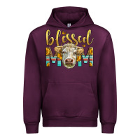 Mauve Wine Western Blessed Mom Charolais Bull Urban Hoodie - LillyAllenDesigns