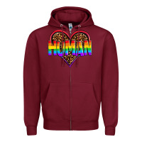 Burgundy lgbt pride human Zipper Hoodie - OliviaCreatesArt