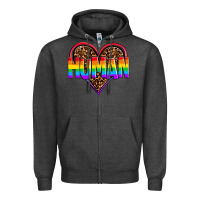 Charcoal Heather lgbt pride human Zipper Hoodie - OliviaCreatesArt