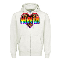 Oatmeal Heather lgbt pride human Zipper Hoodie - OliviaCreatesArt