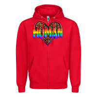Red lgbt pride human Zipper Hoodie - OliviaCreatesArt
