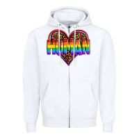 White lgbt pride human Zipper Hoodie - OliviaCreatesArt