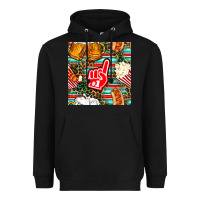 Black american football snacks with serape and leopard Heavyweight Hoodie - BundleAndBundleShop
