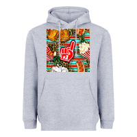 Heather Grey american football snacks with serape and leopard Heavyweight Hoodie - BundleAndBundleShop