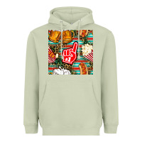 Matcha american football snacks with serape and leopard Heavyweight Hoodie - BundleAndBundleShop