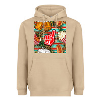 Mushroom american football snacks with serape and leopard Heavyweight Hoodie - BundleAndBundleShop