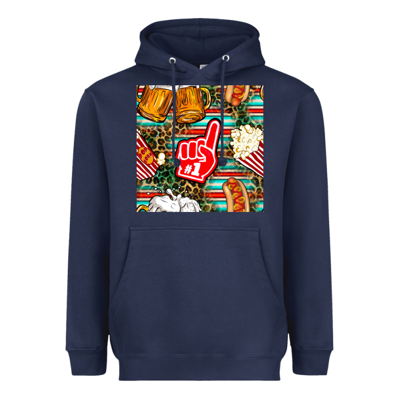 American Football Snacks With Serape And Leopard Heavyweight Hoodie by BundleAndBundleShop | Teevron