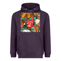 Plum american football snacks with serape and leopard Heavyweight Hoodie - BundleAndBundleShop