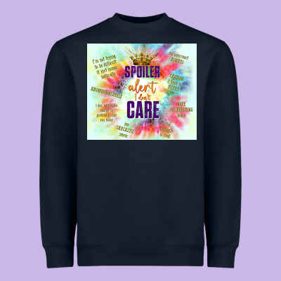 Spoiler Alert I Don't Care Heavyweight Sweatshirt Designed By Tumblerdesignbyshophia