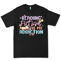 Black reading fiction is my addiction Premium Tee - MaliasSmallBusiness