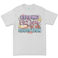 Dove Grey reading fiction is my addiction Premium Tee - MaliasSmallBusiness