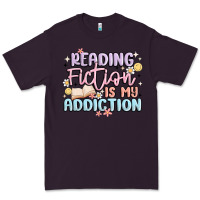 Plum reading fiction is my addiction Premium Tee - MaliasSmallBusiness