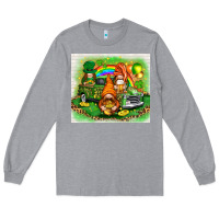 Heather Grey st patricks day gnomies with truck Long Sleeve Tee - NancyCooperArtShop