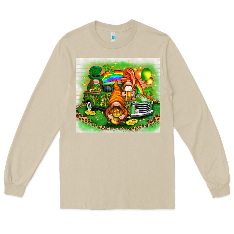 St Patricks Day Gnomies With Truck Long Sleeve Tee by NancyCooperArtShop | Teevron