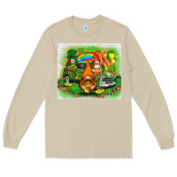 Mushroom st patricks day gnomies with truck Long Sleeve Tee - NancyCooperArtShop