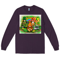 Plum st patricks day gnomies with truck Long Sleeve Tee - NancyCooperArtShop
