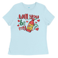 Baby Blue will you be my Ladies Tee - MaliasSmallBusiness