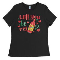 Black will you be my Ladies Tee - MaliasSmallBusiness