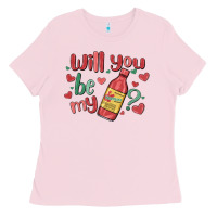 Bubblegum Pink will you be my Ladies Tee - MaliasSmallBusiness
