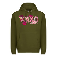 Army Green Valentine's Day pig xoxo Premium Hoodie - FaDigitalArtStudio