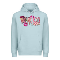 Blue Mist Valentine's Day pig xoxo Premium Hoodie - FaDigitalArtStudio