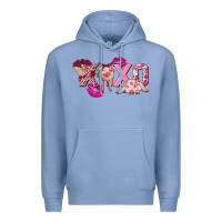 Colony Blue Valentine's Day pig xoxo Premium Hoodie - FaDigitalArtStudio