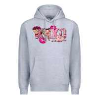 Heather Grey Valentine's Day pig xoxo Premium Hoodie - FaDigitalArtStudio