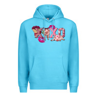 Ocean Blue Valentine's Day pig xoxo Premium Hoodie - FaDigitalArtStudio
