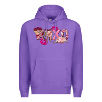 Purple Valentine's Day pig xoxo Premium Hoodie - FaDigitalArtStudio