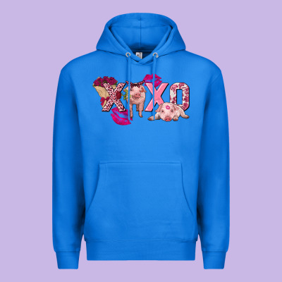 Valentine's Day Pig Xoxo Premium Hoodie Designed By Fadigitalartstudio
