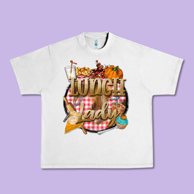 Fall  Lunch Lady Urban Heavy Tee Designed By Barkaloodesign