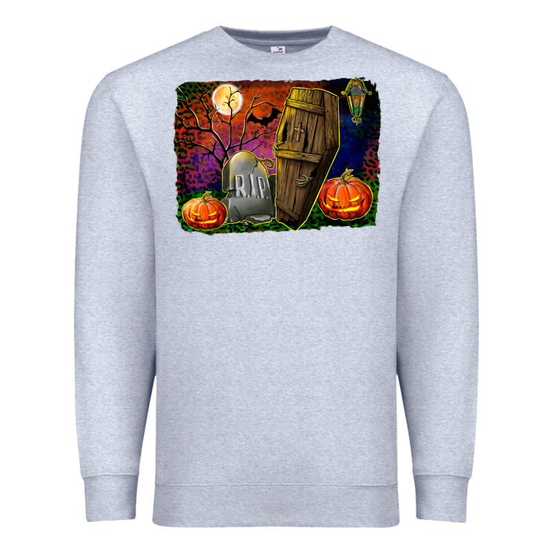 Headstone And Coffin Background Premium Sweatshirt by BundleAndBundleShop | Teevron