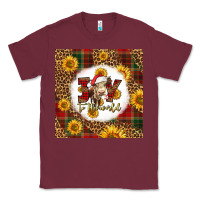 Burgundy joy to the world christmas cow Classic Tee - LillyAllenDesigns
