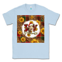 Dusty Blue joy to the world christmas cow Classic Tee - LillyAllenDesigns