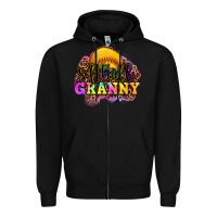 Black softball granny Zipper Hoodie - OliviaCreatesArt