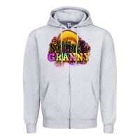 Heather Grey softball granny Zipper Hoodie - OliviaCreatesArt