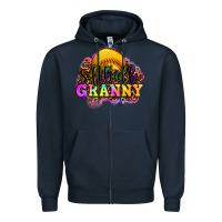 Navy softball granny Zipper Hoodie - OliviaCreatesArt