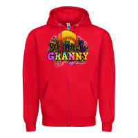Red softball granny Zipper Hoodie - OliviaCreatesArt