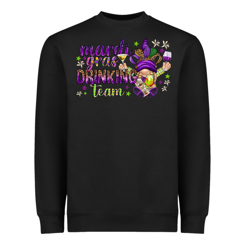 Mardi Gras Drinking Team With Gnome Heavyweight Sweatshirt by HowdyJamesFarm | Teevron