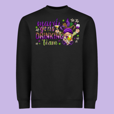 Mardi Gras Drinking Team With Gnome Heavyweight Sweatshirt Designed By Howdyjamesfarm