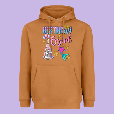 Birthday Girl 6 Heavyweight Hoodie Designed By Bundleandbundleshop