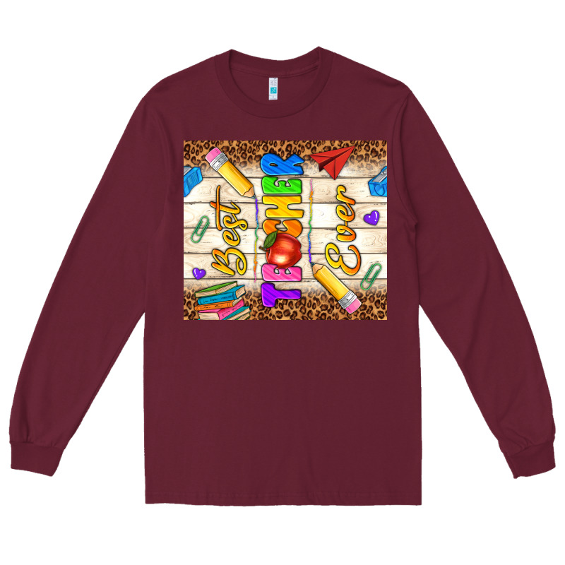 Best Teacher Ever Long Sleeve Tee by NancyCooperArtShop | Teevron