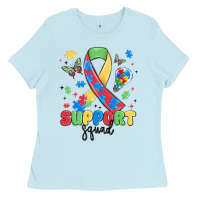 Baby Blue support squad autism Ladies Tee - MaliasSmallBusiness