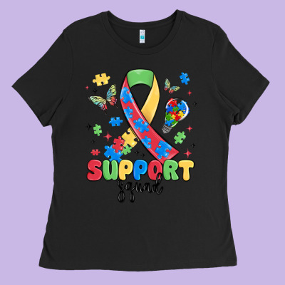 Support Squad Autism Ladies Tee Designed By Maliassmallbusiness