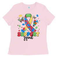 Bubblegum Pink support squad autism Ladies Tee - MaliasSmallBusiness
