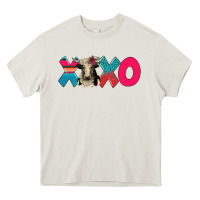 Cream xoxo holstein cow Heavy Core Tee - AdoDesignShop