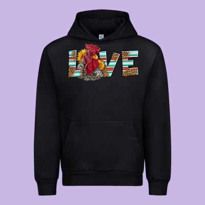 Love Rooster Head Urban Hoodie Designed By Lillyallendesigns
